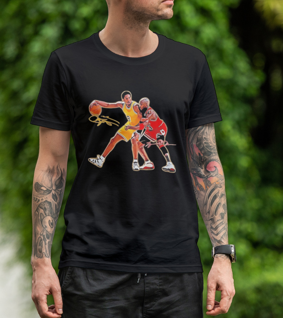 Kobe Bryant And Michael Jordan Iconic Basketball Showdown T-Shirt