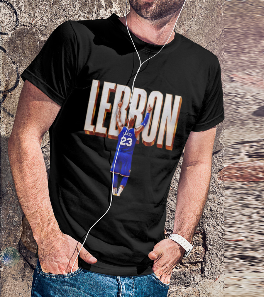 LeBron James 23 Philadelphia 76ers Gold Letter Jersey T-Shirt