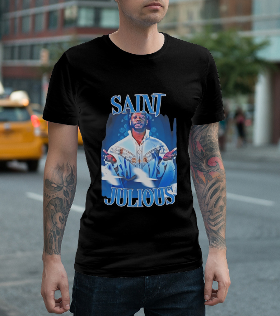 Saint Julios Majestic Icon In White Robe T-Shirt