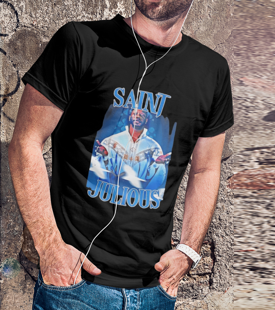 Saint Julios Majestic Icon In White Robe T-Shirt
