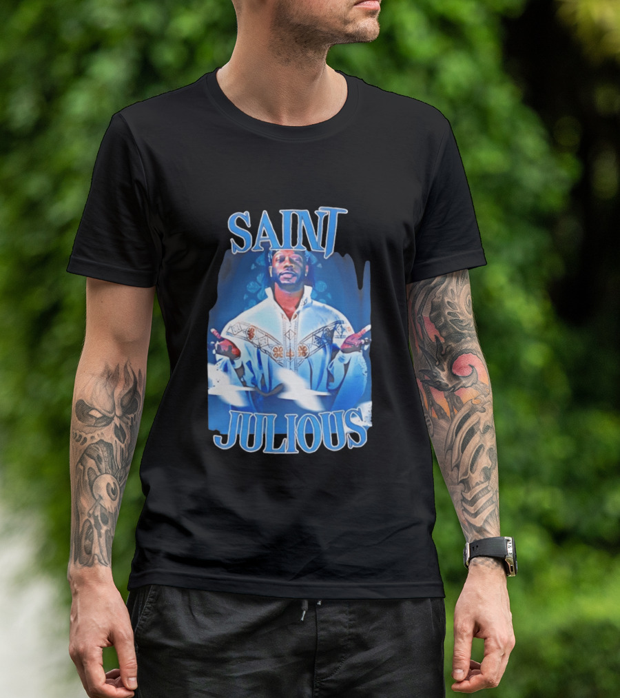 Saint Julios Majestic Icon In White Robe T-Shirt
