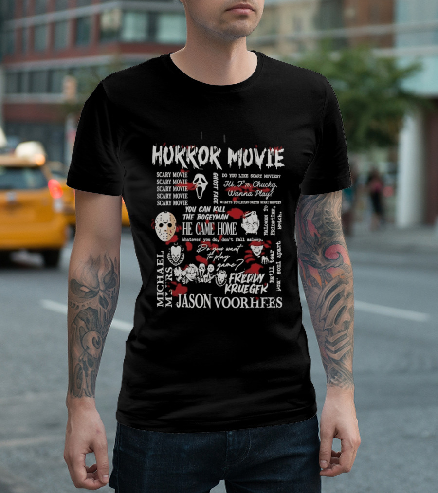 Horror Movie Scary Movie Ghost Face Michael Myers Jason Voorhees Freddy Krueger Serial Killer T-Shirt