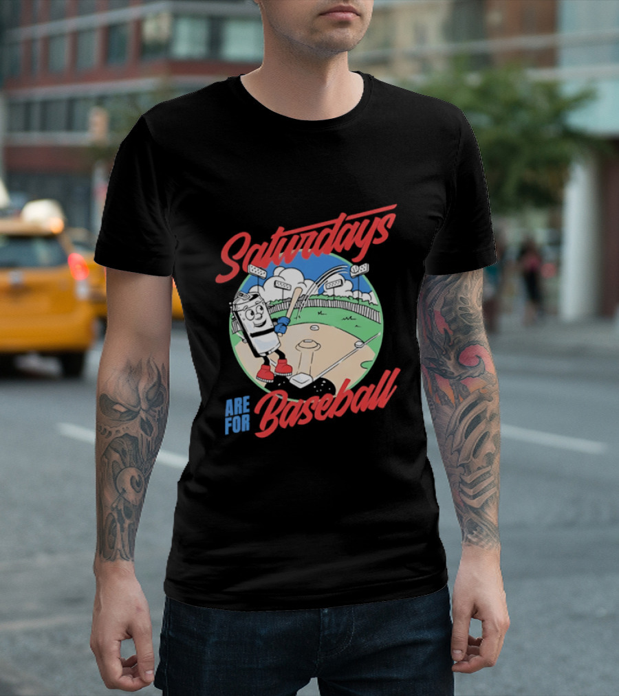 Saturdays Are For Baseball Beer Batter Classic Game Field Fun T-Shirt