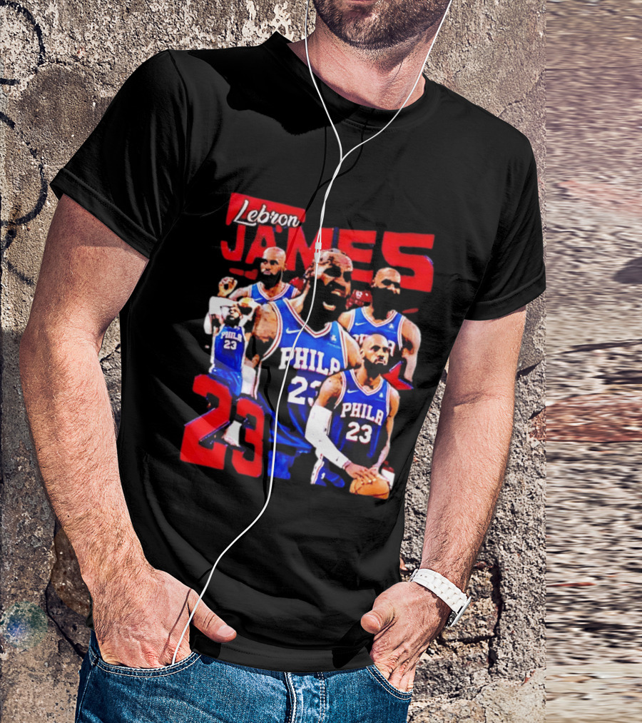 LeBron James No 23 Philadelphia 76ers Collage Legends T-Shirt