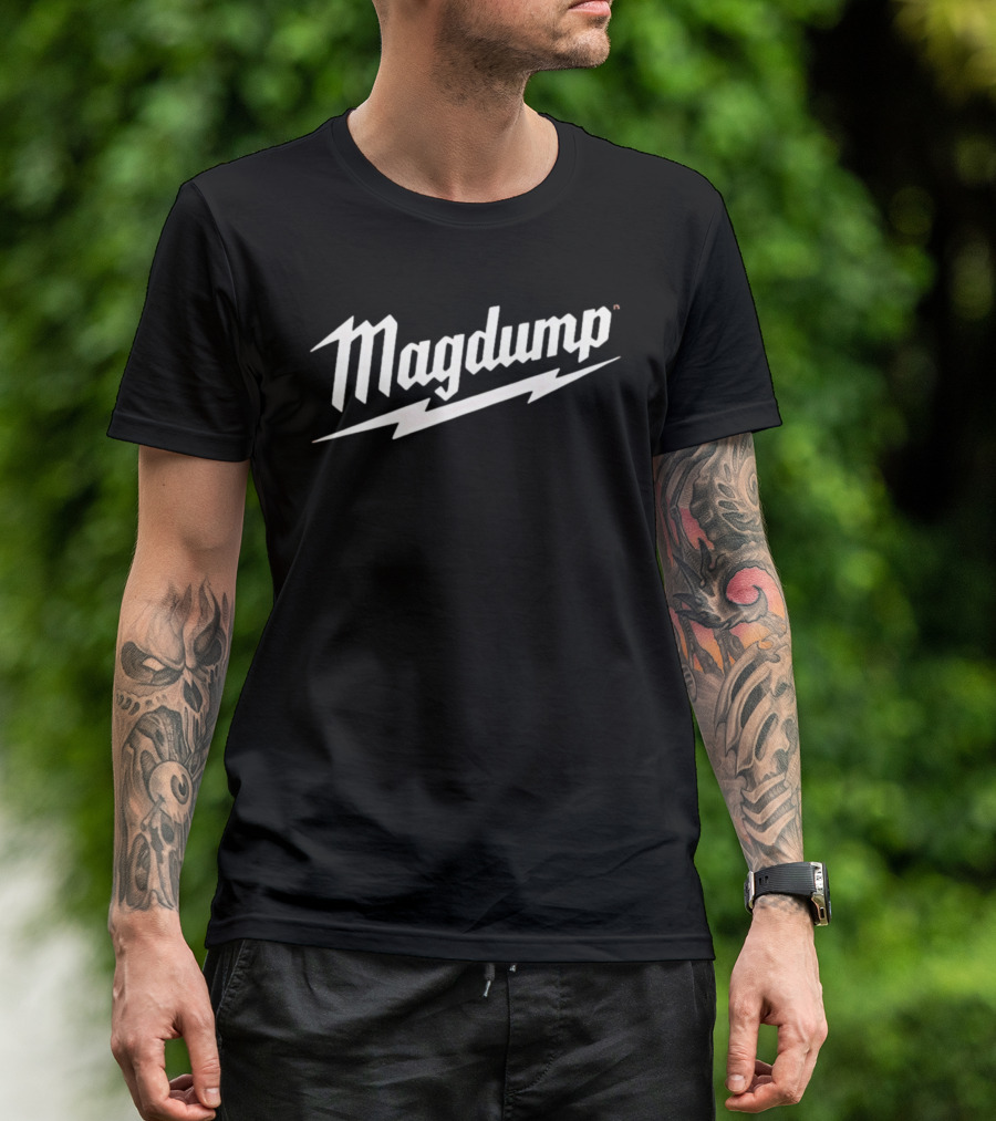 Magdump Shooting Firearms Tactical Gun Culture Lightning Bolt T-Shirt