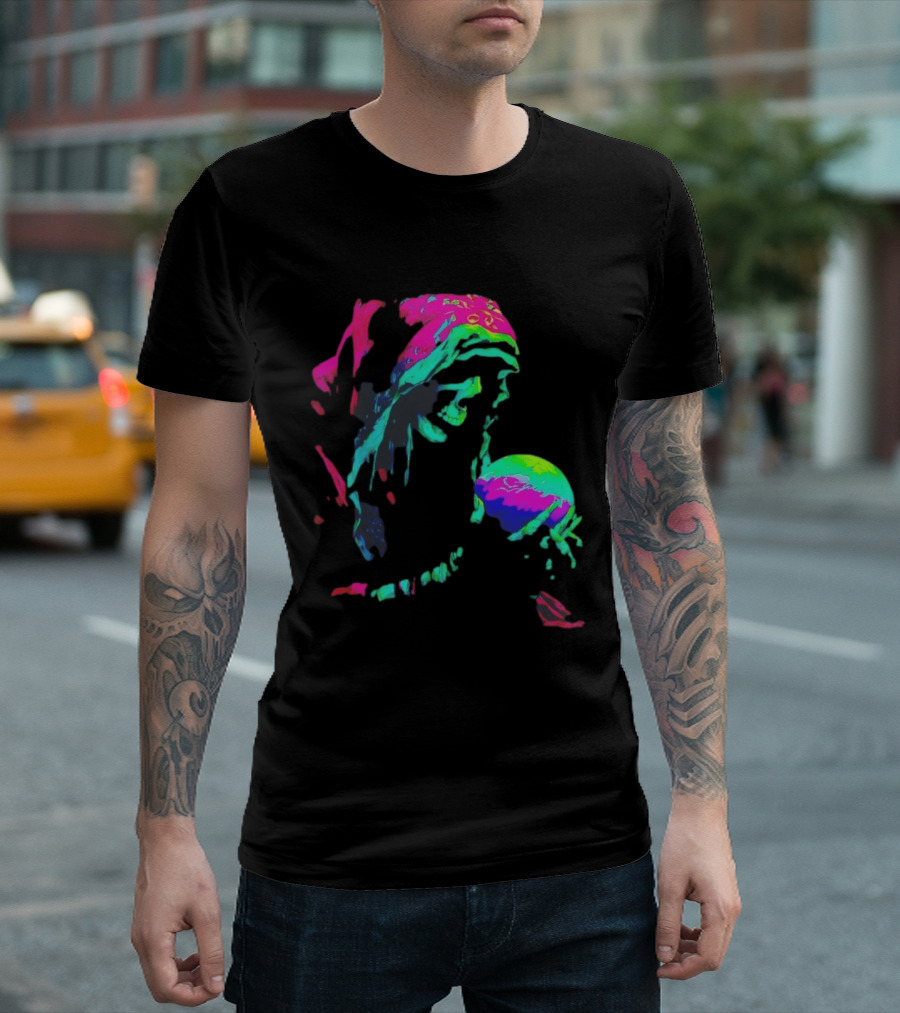 Skeleton The Prophet Psychedelic Vivid Colors Alışveriş Yap T-Shirt