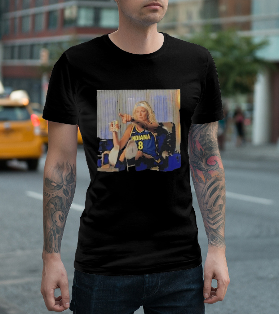 Sophie Cunningham Indiana Number 8 Rick Dalton Leonardo DiCaprio Pointing Scene T-Shirt