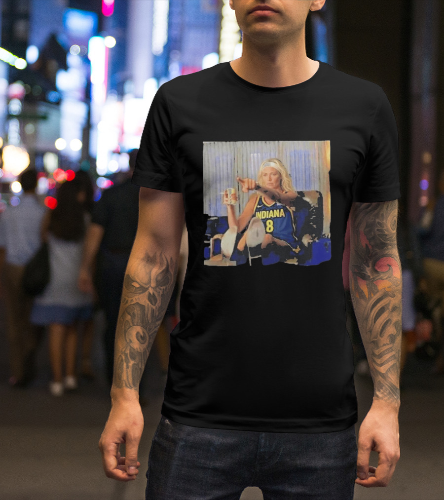 Sophie Cunningham Indiana Number 8 Rick Dalton Leonardo DiCaprio Pointing Scene T-Shirt