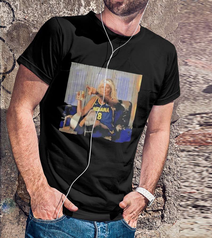 Sophie Cunningham Indiana Number 8 Rick Dalton Leonardo DiCaprio Pointing Scene T-Shirt