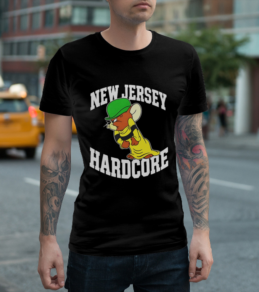 New Jersey Hardcore Jerry Mouse Green Cap T-Shirt