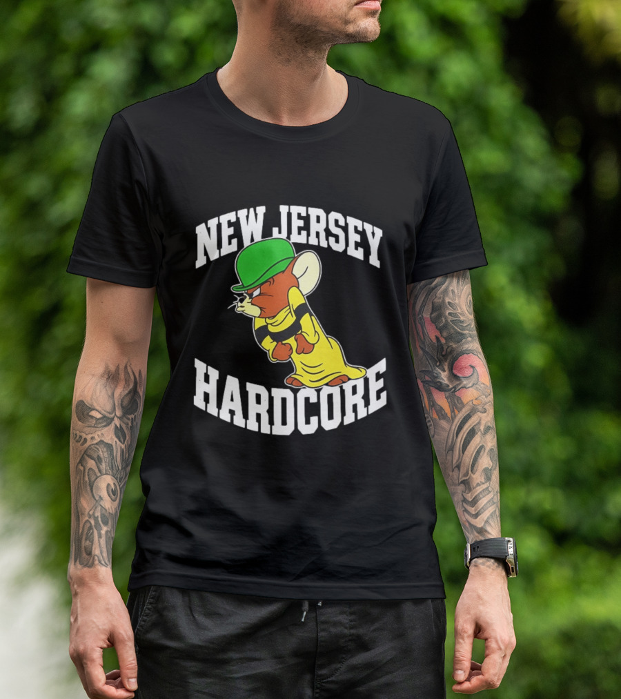 New Jersey Hardcore Jerry Mouse Green Cap T-Shirt