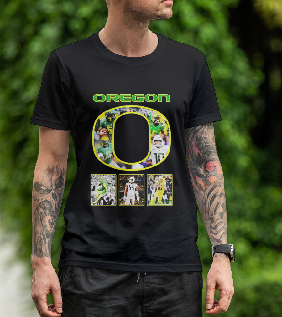 Oregon Ducks Football Players Collage NCAA Team Spirit T-Shirt