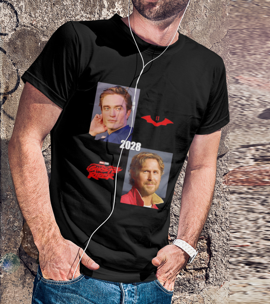 The Batman 2 2028 Marvel Studios Ghost Rider Robert Pattinson Ryan Gosling T-Shirt