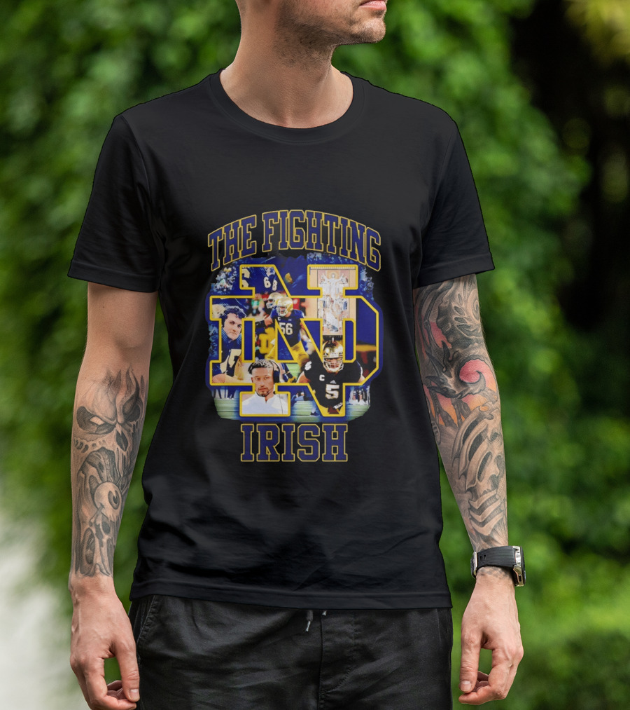 The Fighting Irish Notre Dame Collage With Marcus Freeman Players T-Shirt