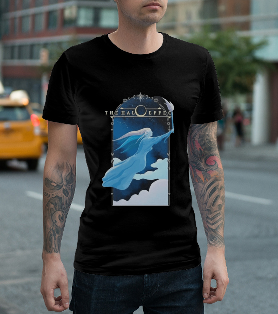 The Halo Effect Blue Lady Ethereal Night Sky Celestial T-Shirt