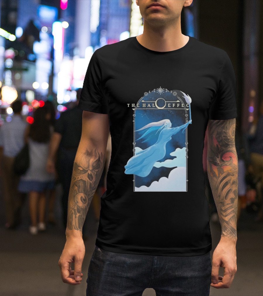 The Halo Effect Blue Lady Ethereal Night Sky Celestial T-Shirt