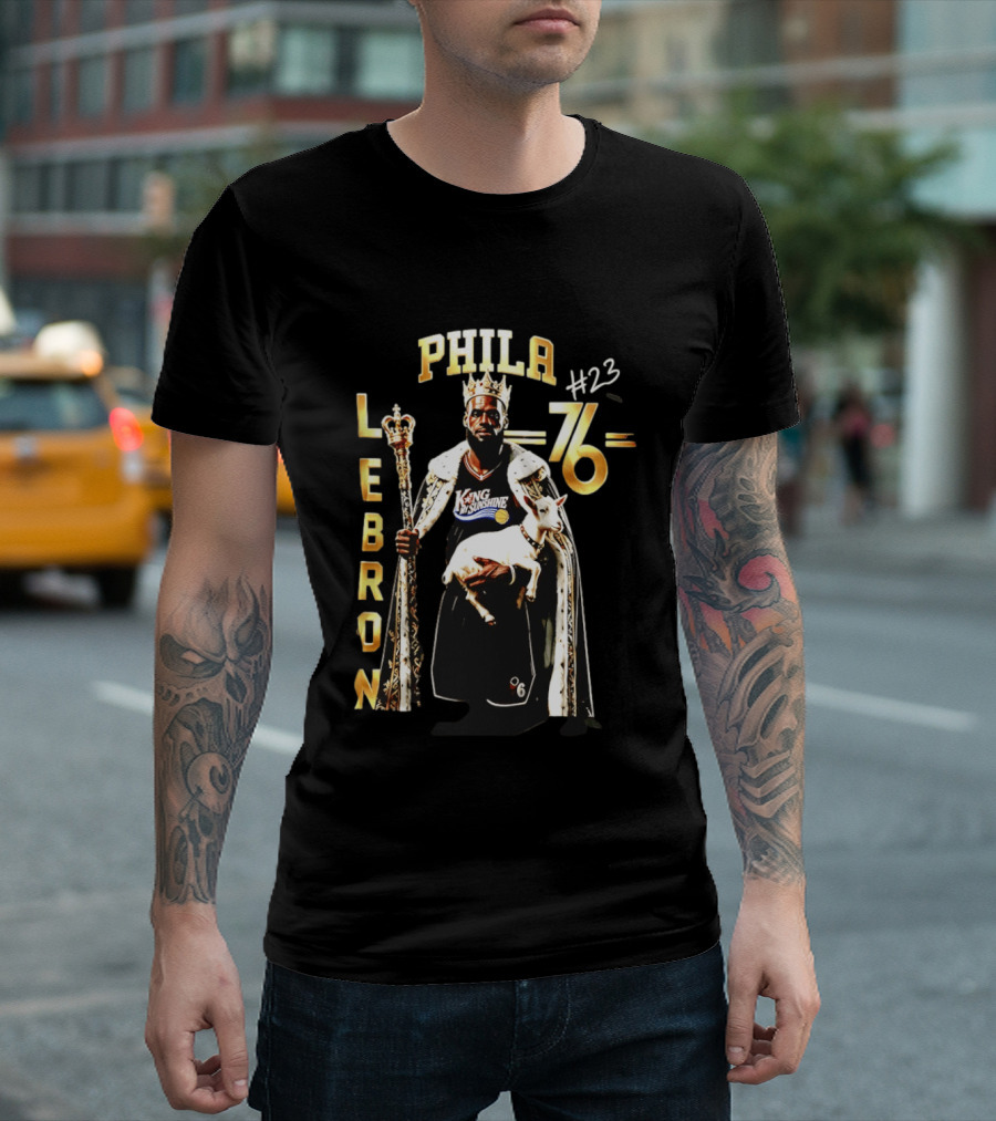 Phila 76ers LeBron King Sunshine No 23 Goat T-Shirt