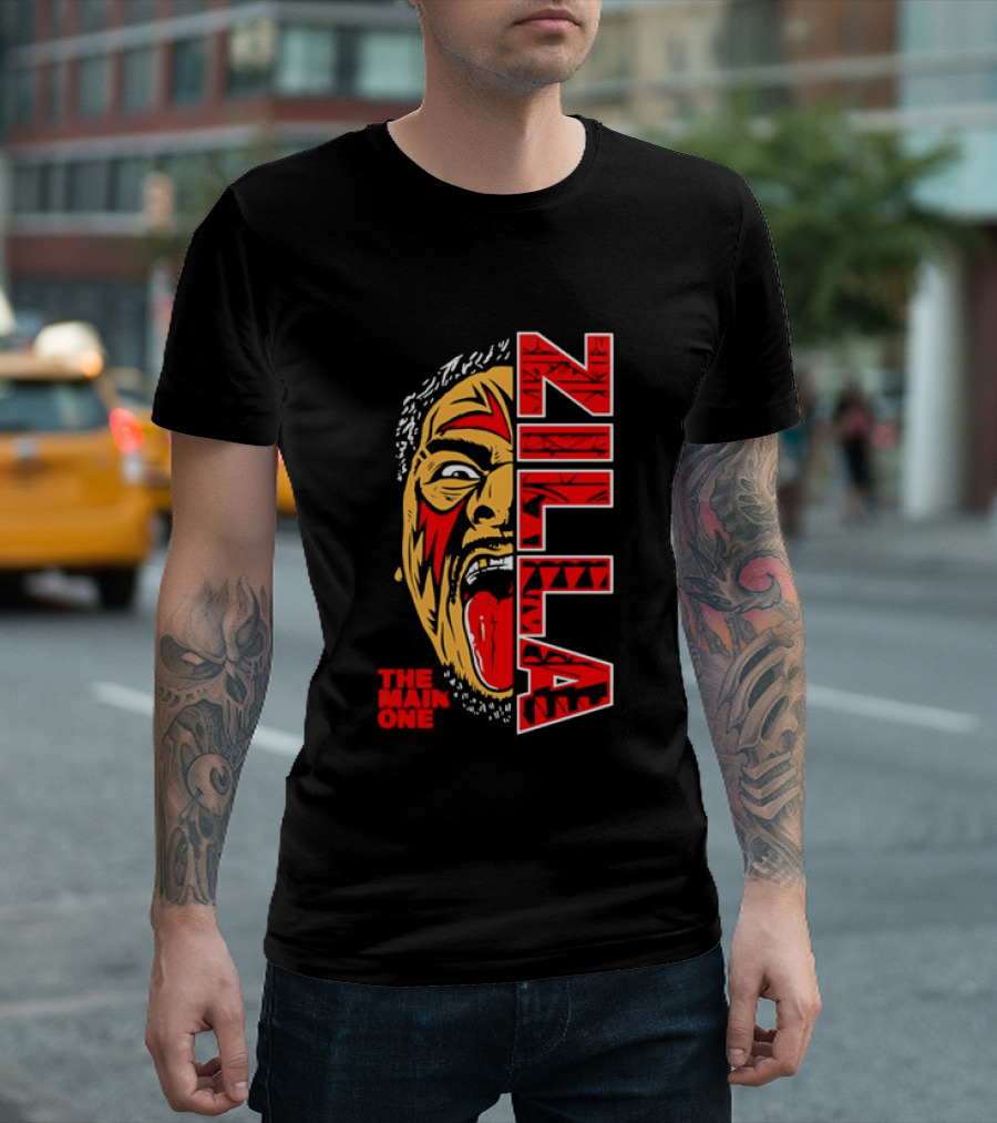 The Main One Zilla Tribal Wrestling Face T-Shirt