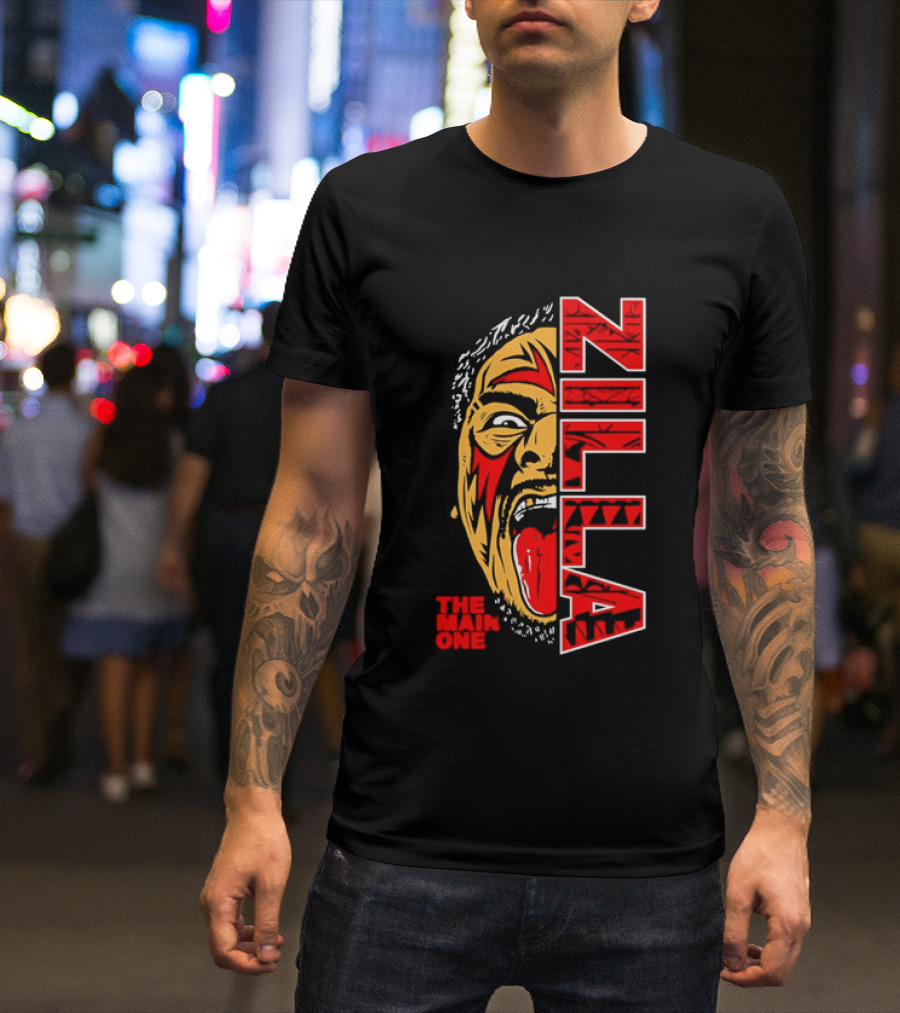 The Main One Zilla Tribal Wrestling Face T-Shirt