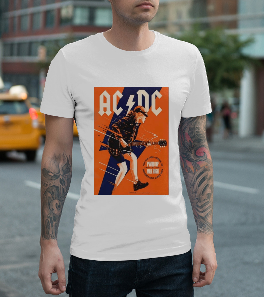 ACDC PWR UP Mile High Denver July 28 2026 Empower Field Event T-Shirt