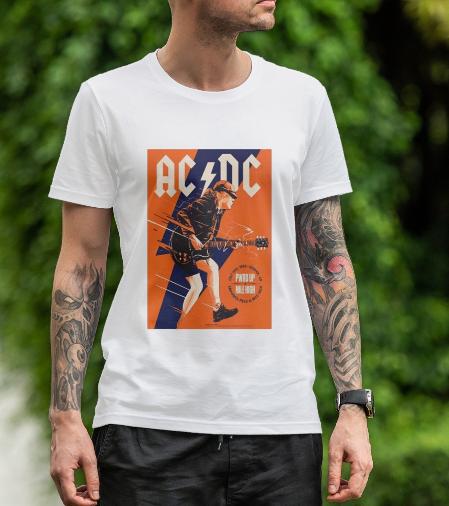 ACDC PWR UP Mile High Denver July 28 2026 Empower Field Event T-Shirt