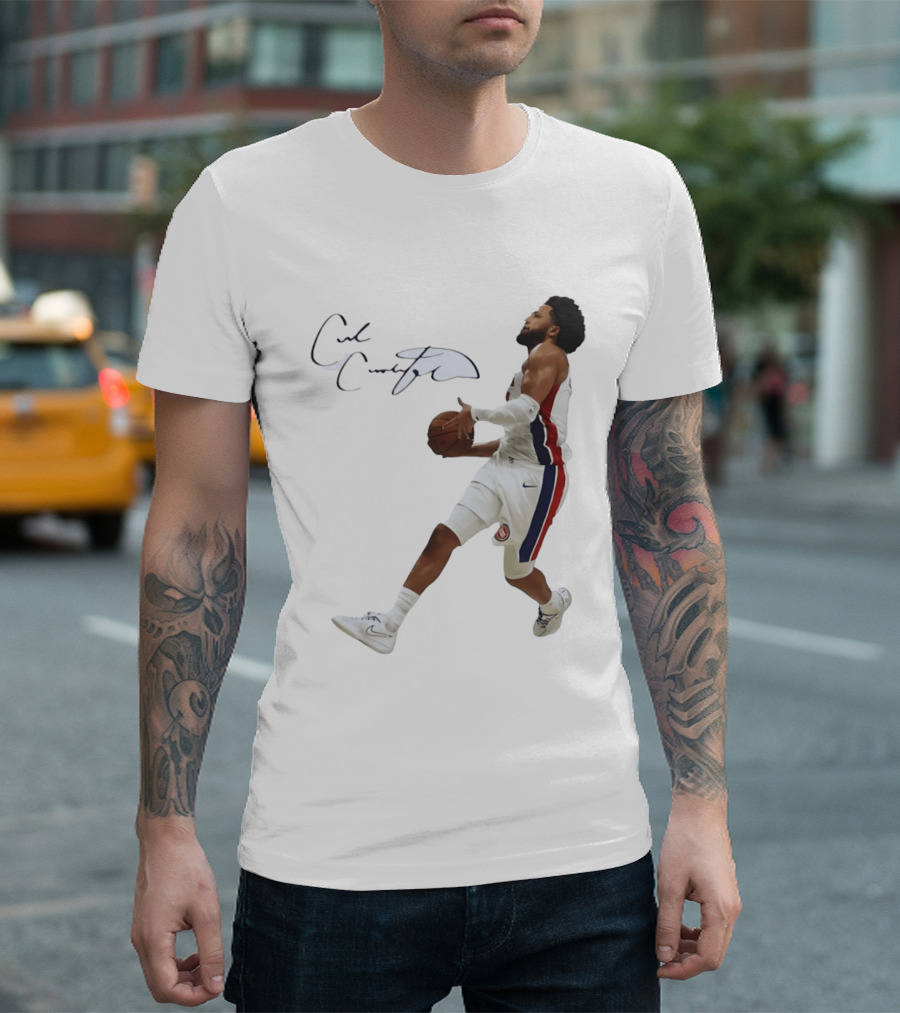 Cade Cunningham Autographed Windmill Dunk Detroit Basketball T-Shirt