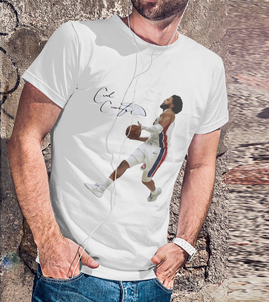 Cade Cunningham Autographed Windmill Dunk Detroit Basketball T-Shirt