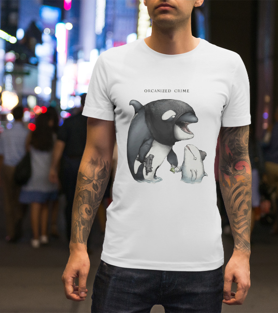 Orcanized Crime Dolphin 2026 Gun And Fish Transaction T-Shirt