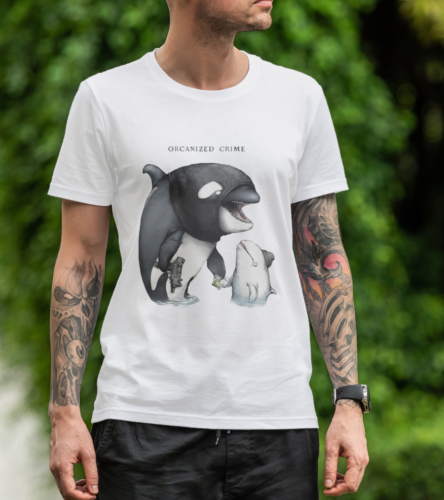 Orcanized Crime Dolphin 2026 Gun And Fish Transaction T-Shirt