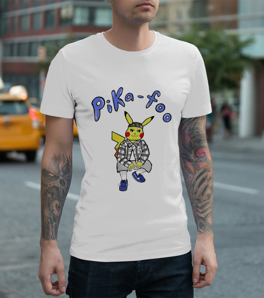 Pika Foo Pikachu Urban Style Character Fashion T-Shirt
