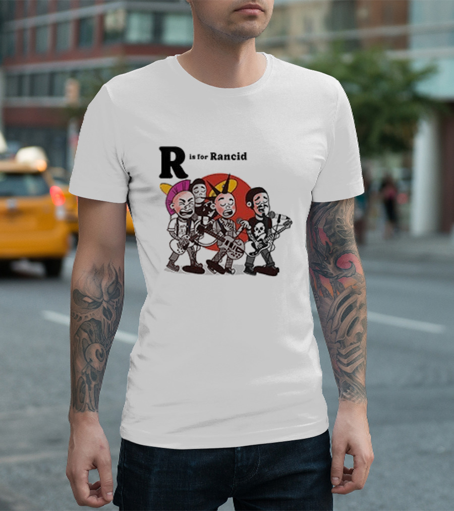 R Is For Rancid Punk Band Cartoon Characters T-Shirt