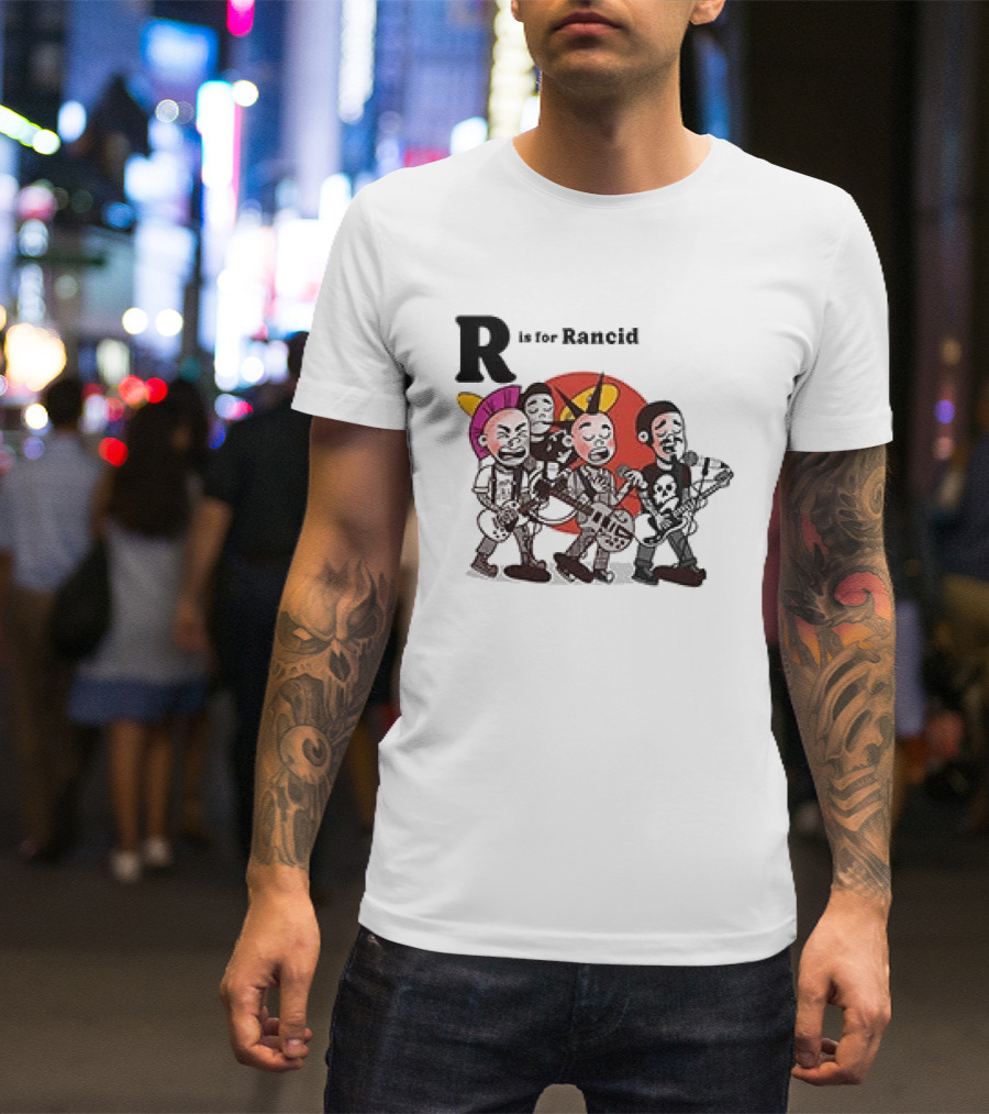 R Is For Rancid Punk Band Cartoon Characters T-Shirt