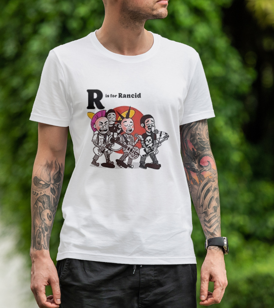 R Is For Rancid Punk Band Cartoon Characters T-Shirt