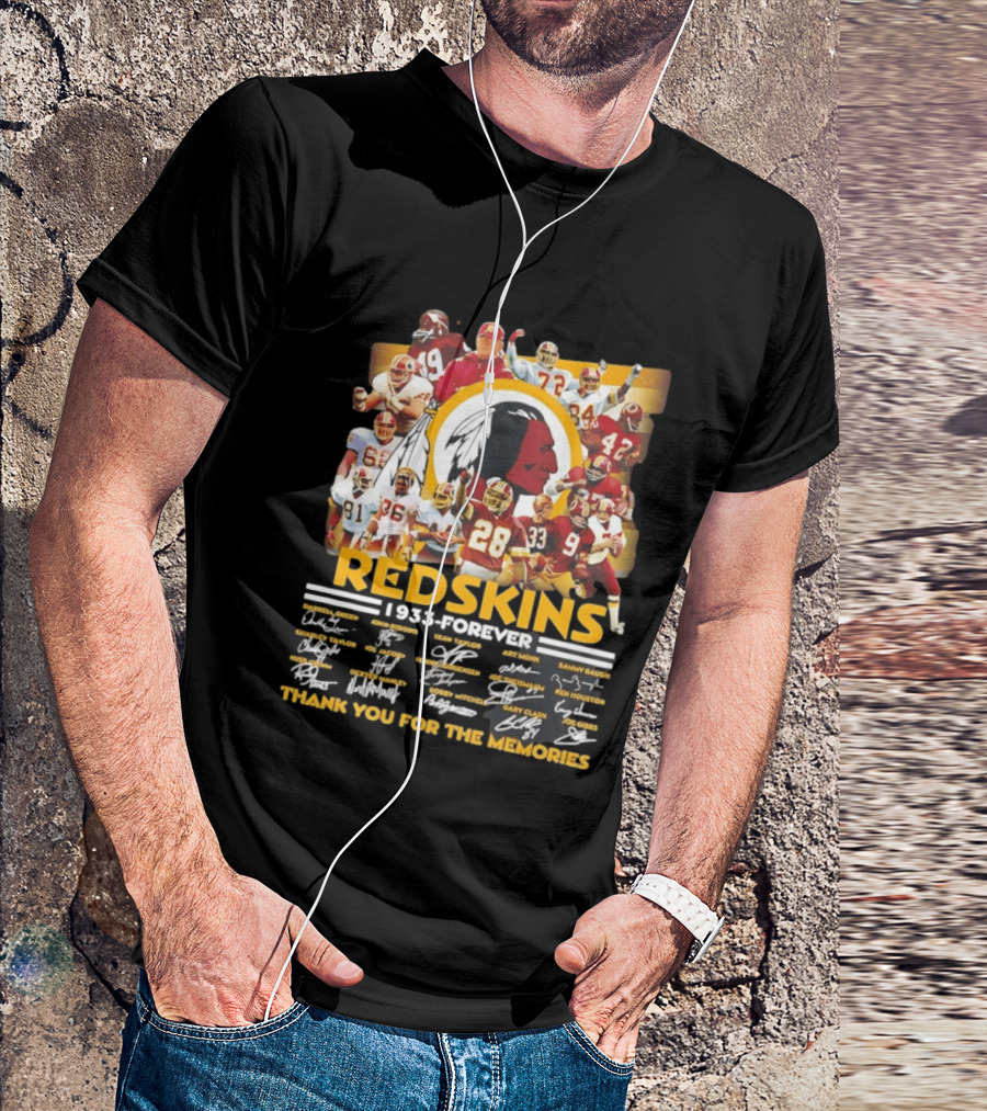 Redskins 1933 Forever Collage Thank You For The Memories T-Shirt