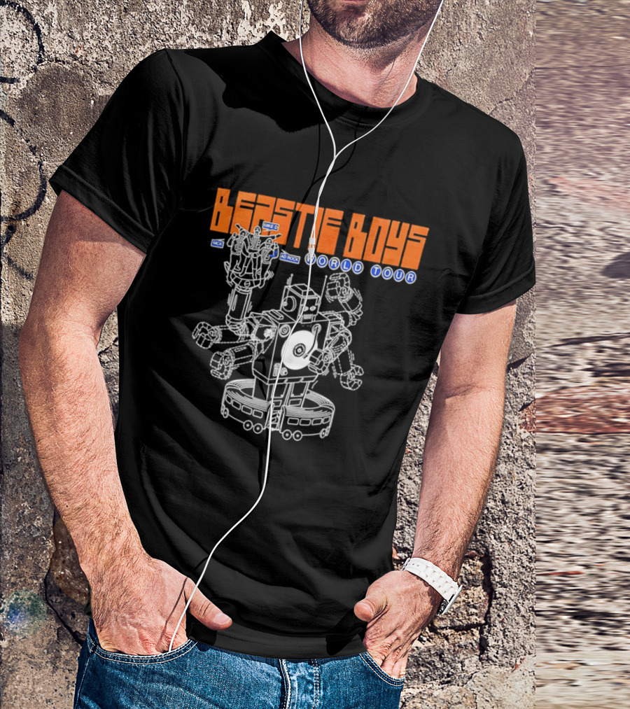 Beastie Boys World Tour MCA Adrock Mike D Robot Performing Music T-Shirt