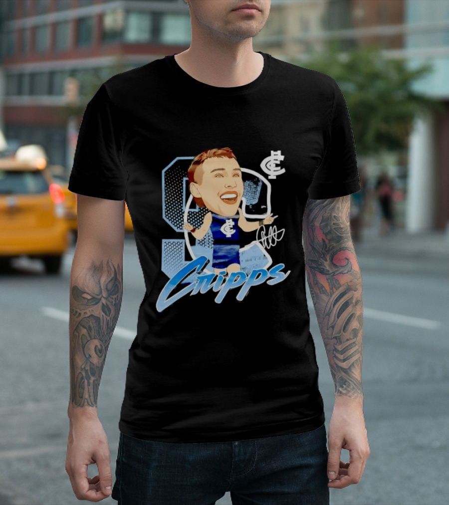 Carlton FC Patrick Cripps Caricature With Signature T-Shirt