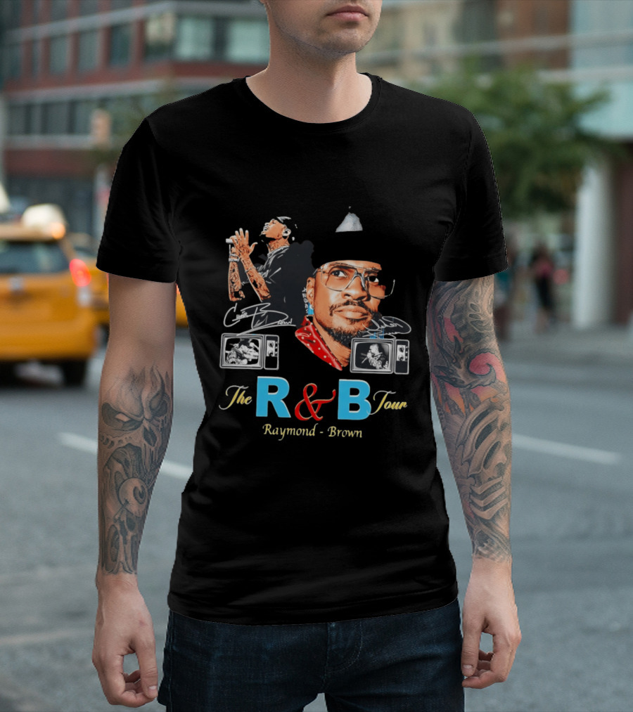 The R&B Tour Chris Brown Usher Raymond Vintage Style Concert T-Shirt