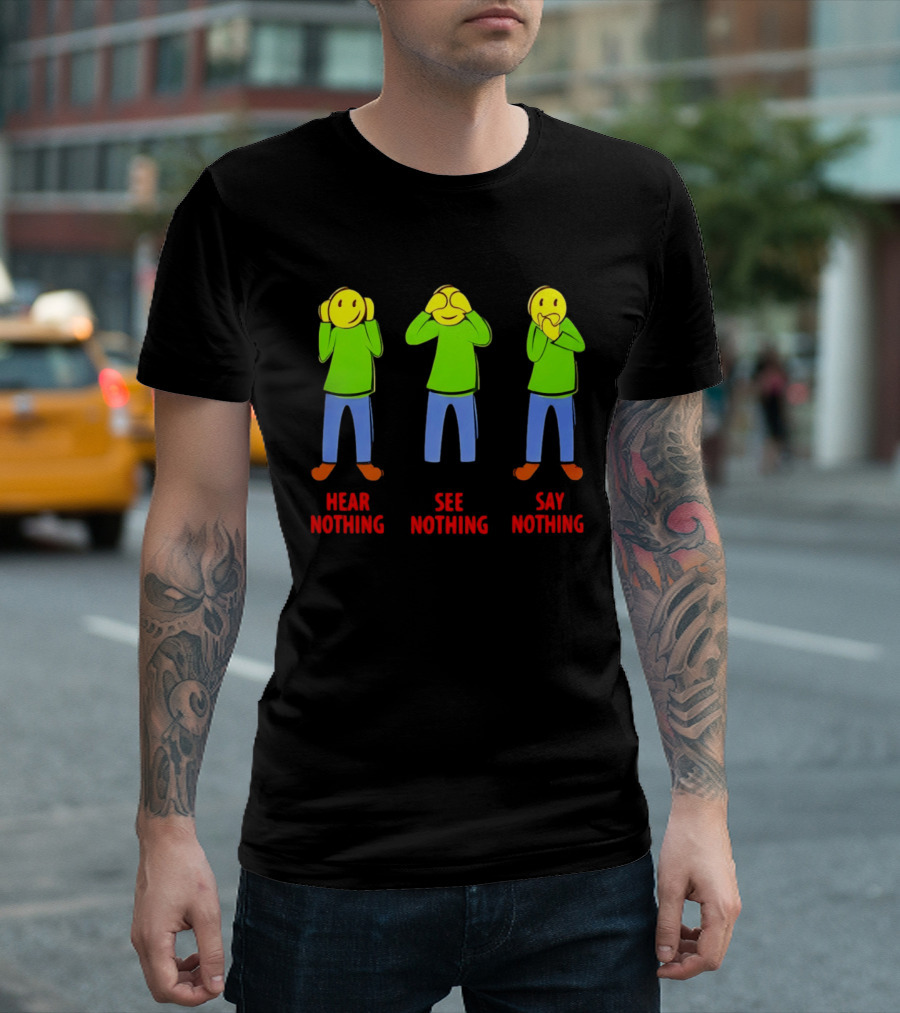 Hear Nothing See Nothing Say Nothing Emoji Characters T-Shirt