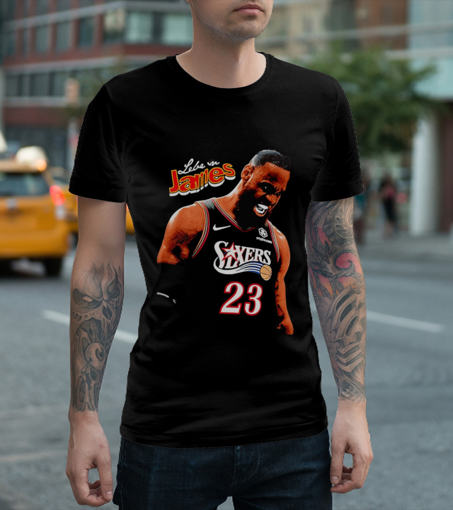 Lebron James Philadelphia 76ers Nike 23 Bootleg Mashup T-Shirt