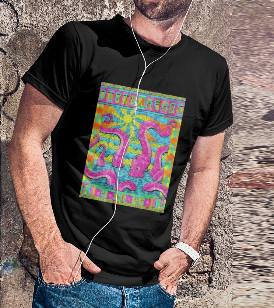 Dirty Heads Grand Rapids MI Acrisure Amphitheater July 28 2026 Psychedelic Octopus Sunburst T-Shirt