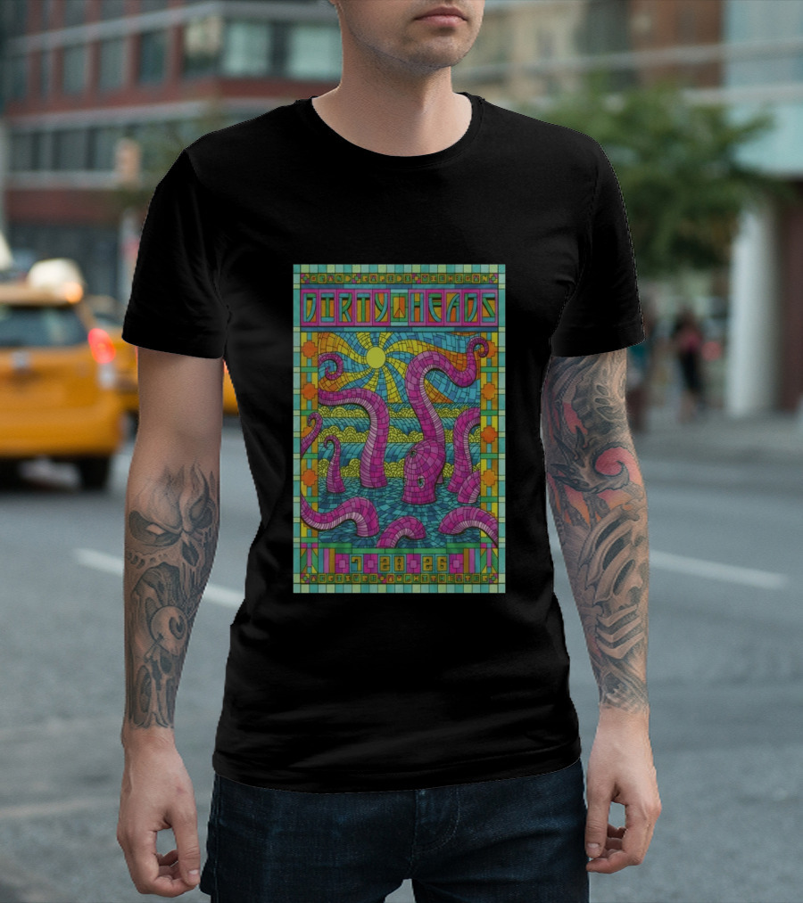 Grand Rapids Michigan Dirty Heads Concert 2026 Octopus Mosaic T-Shirt
