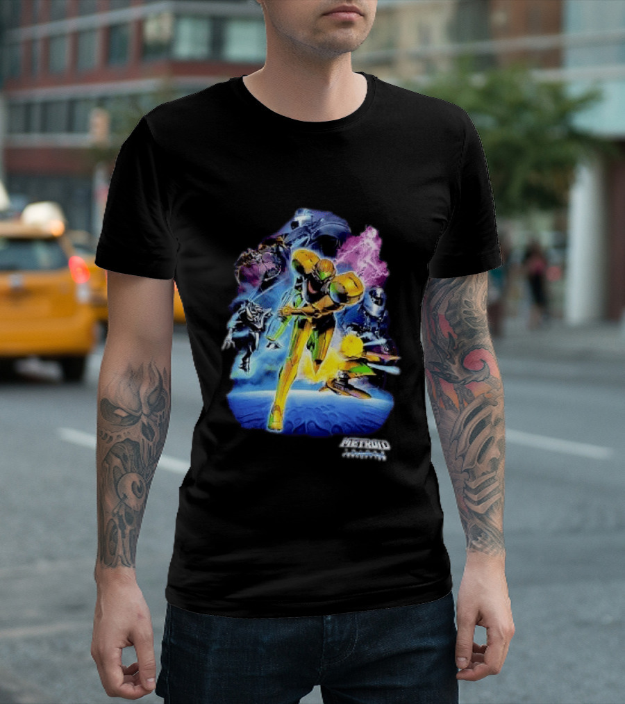 Metroid Prime 3 Corruption Samus Aran Action Scene T-Shirt