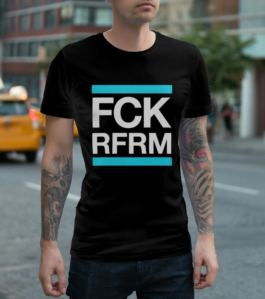 Fck Rfrm Protest White On Black T-Shirt