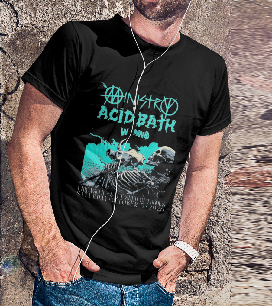 Ministry X Acid Bath Windhand Chicago IL Salt Shed Outdoors October 3 2026 Skeletons And Sea Monster T-Shirt