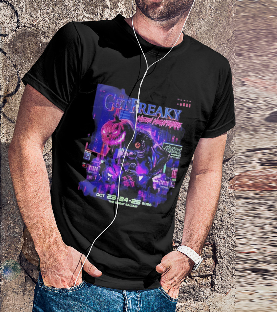 Get Freaky Neon Nightmare Halloween Music Festival Great Saltair October 23 25 2026 T-Shirt