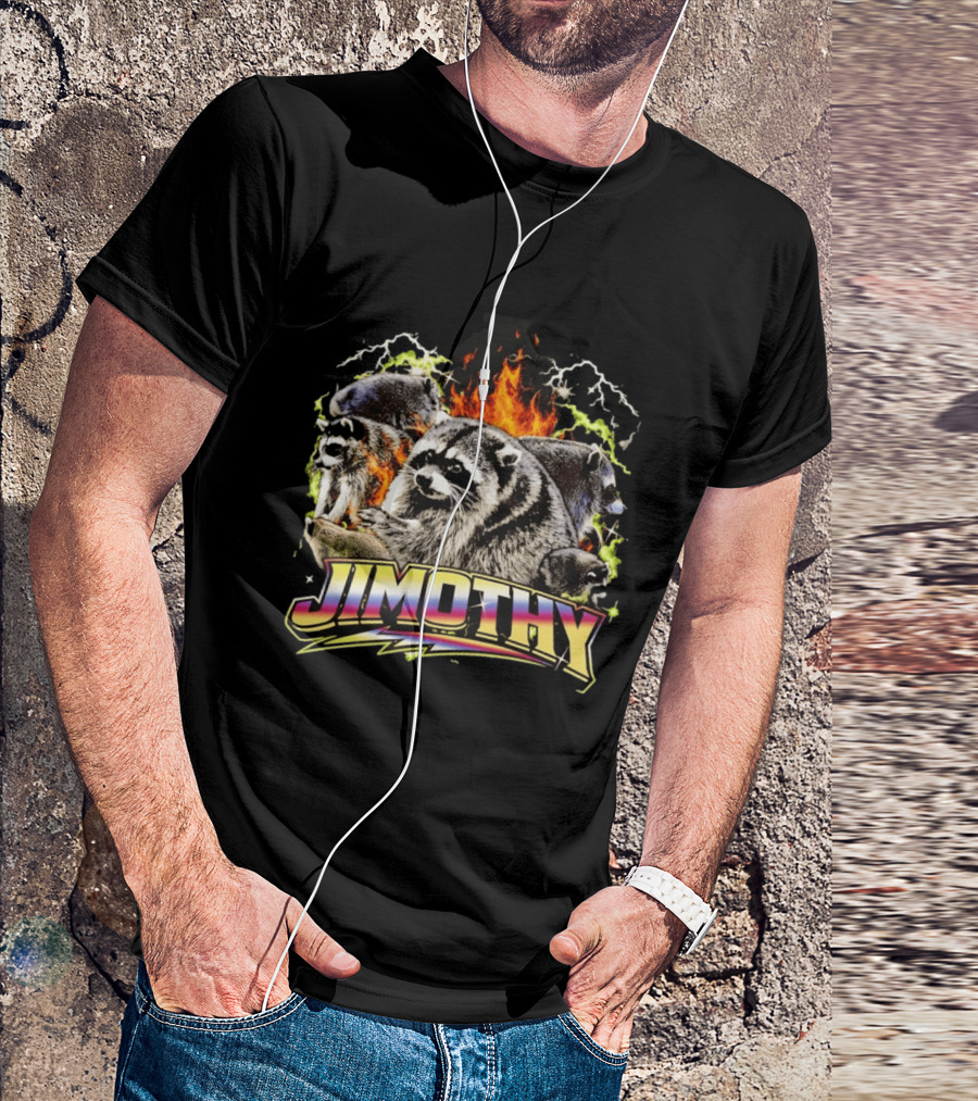 Jimothy Raccoon Fire Lightning Bootleg T-Shirt