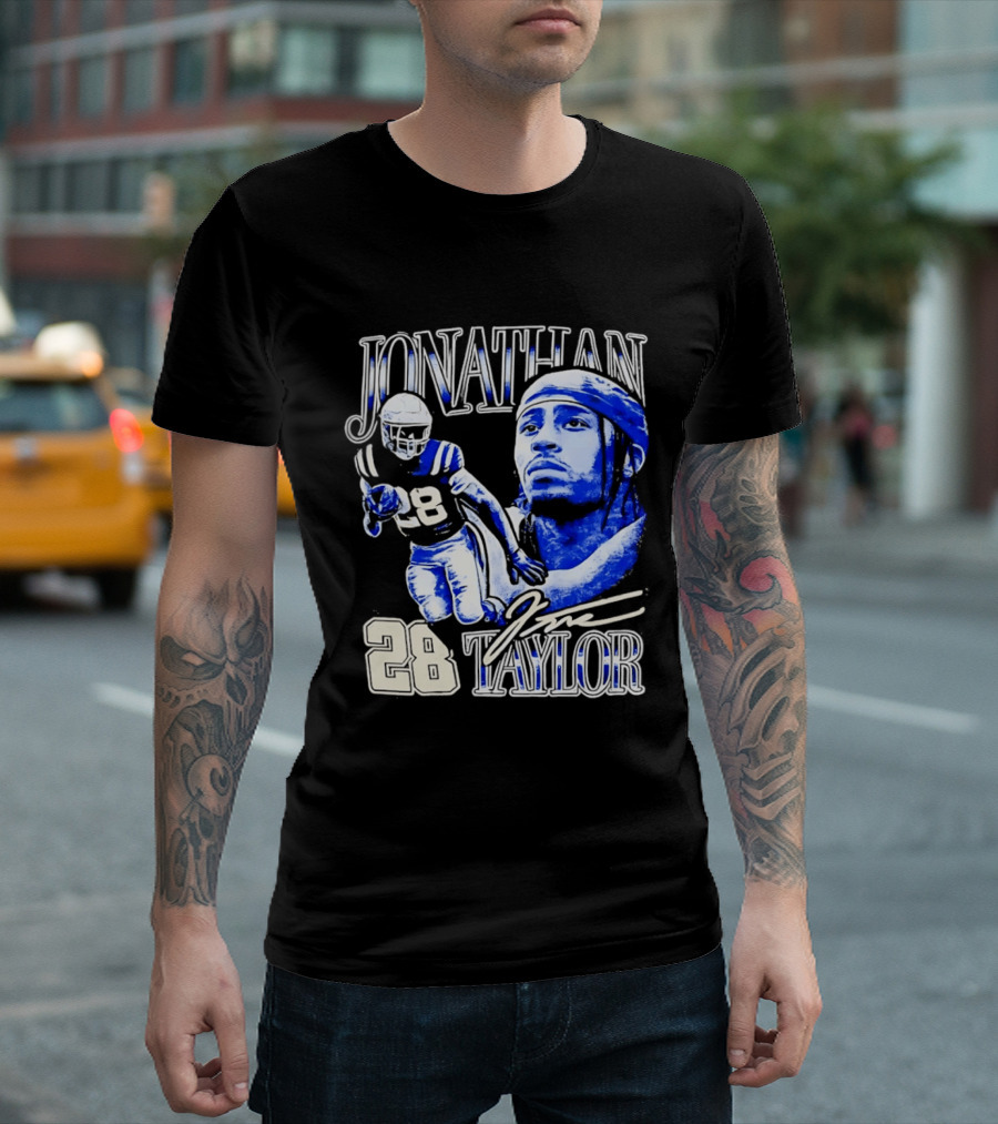 Jonathan Taylor 28 Indianapolis Colts Football NFL Bootleg T-Shirt