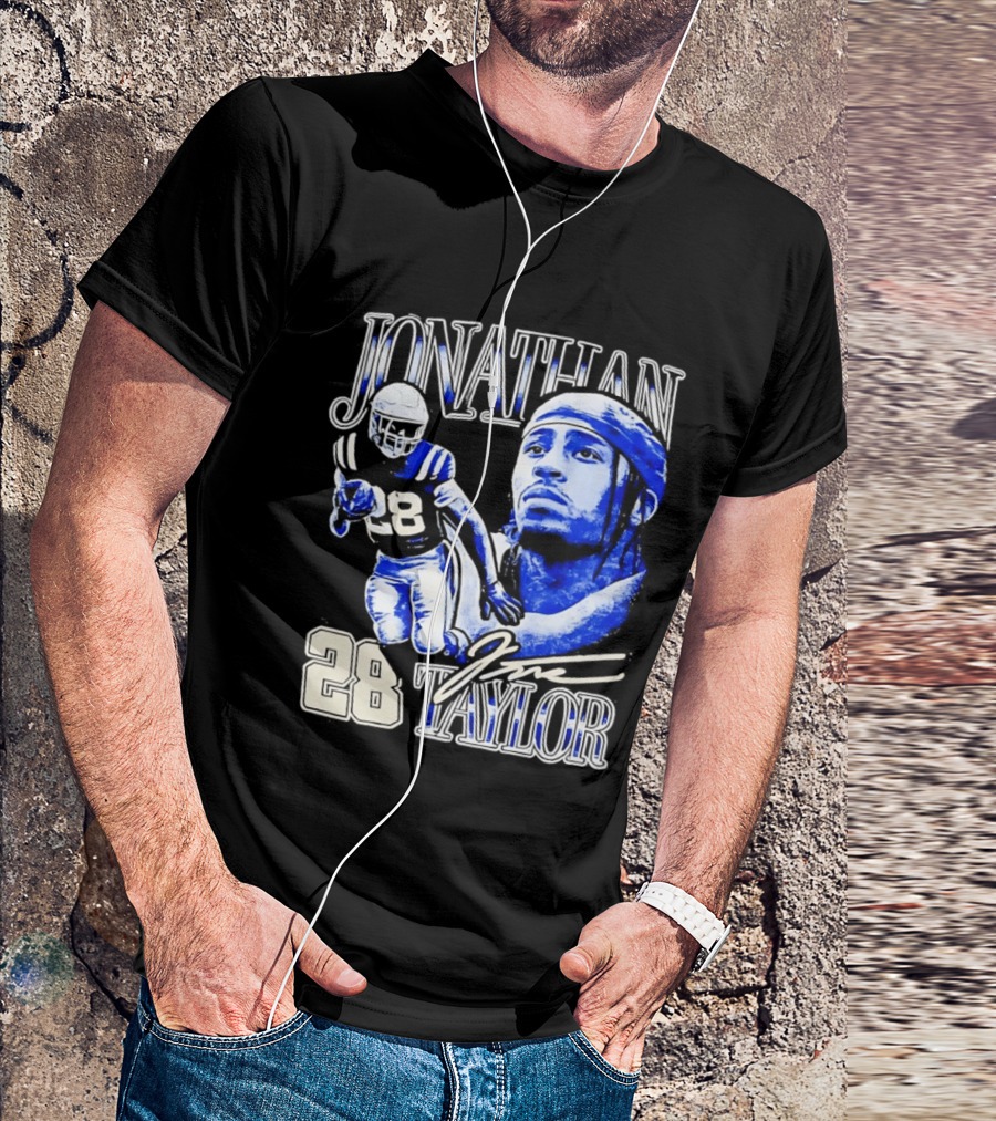 Jonathan Taylor 28 Indianapolis Colts Football NFL Bootleg T-Shirt