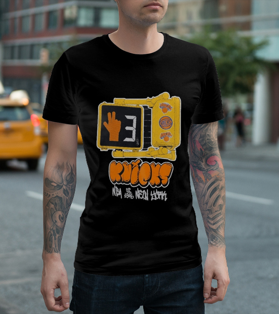 Knicks NBA Street Style Hand Sign Look B4 Crossing T-Shirt