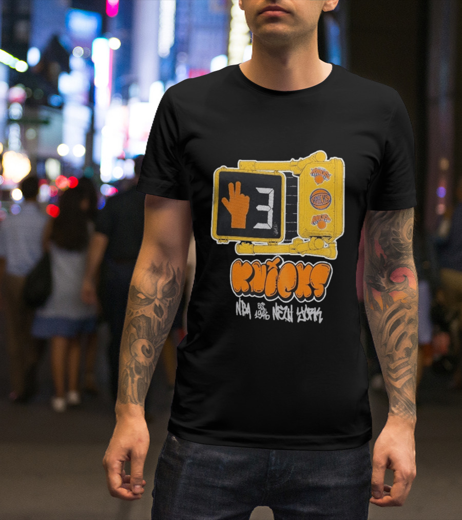 Knicks NBA Street Style Hand Sign Look B4 Crossing T-Shirt